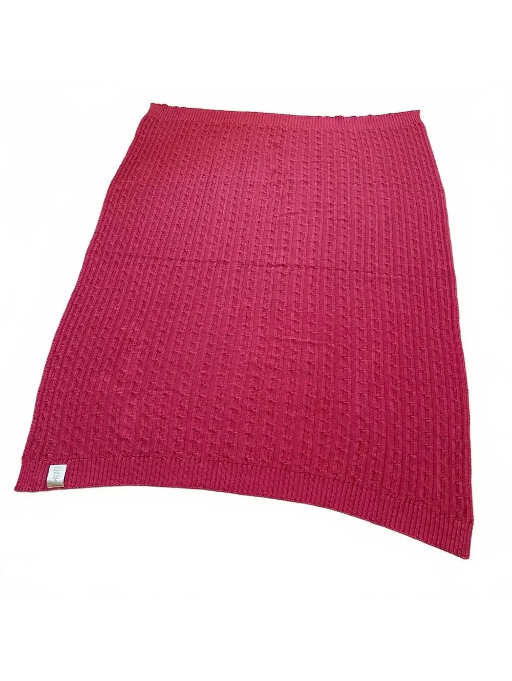Lauren Ralph Lauren Cable-Knit Throw Blanket LRL Soft Cozy Cotton Red 50